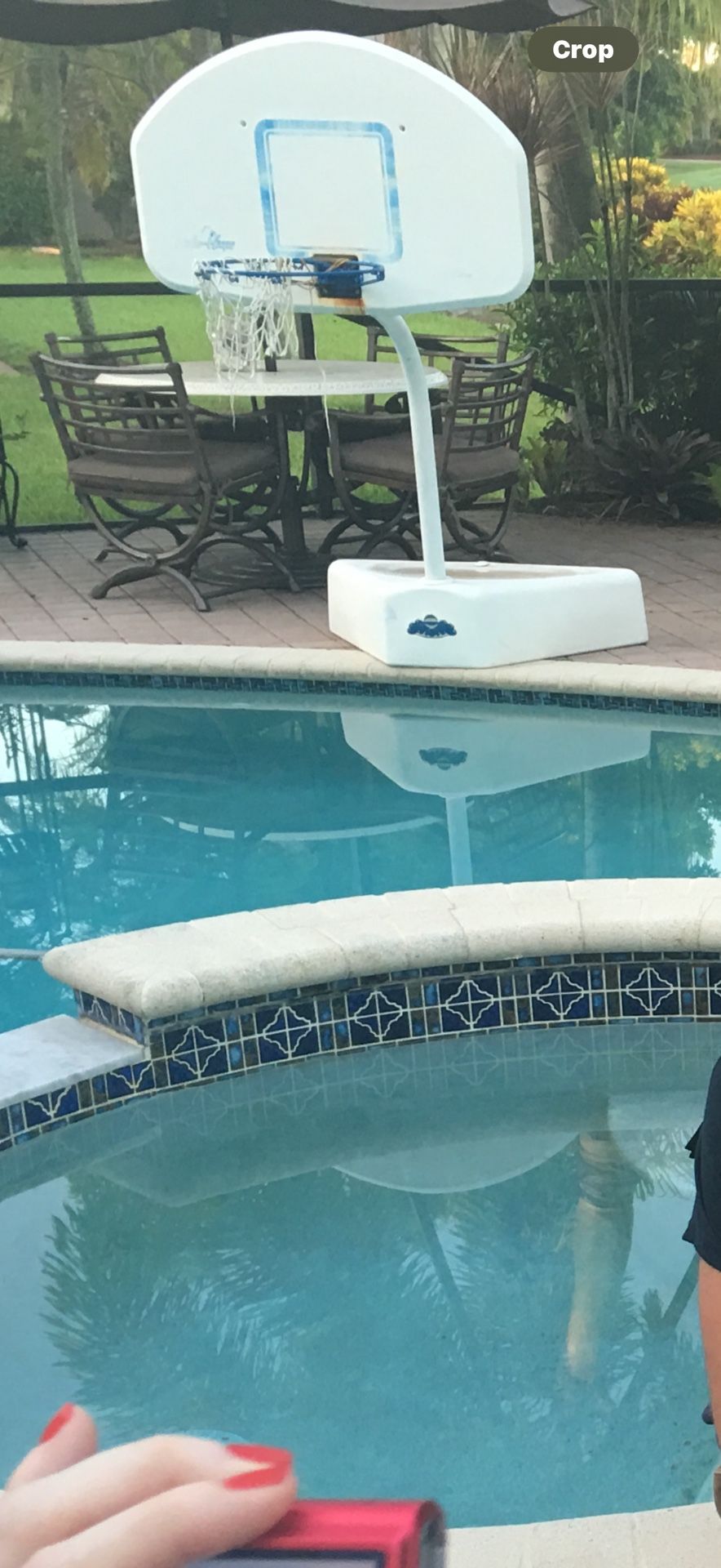 Pool basketball hoop
