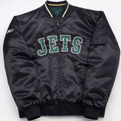 Reversible Rare Vintage Reebok NFL New York Jets Satin Bomber / Varsity Jacket XXL