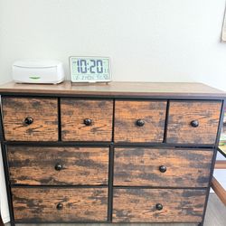 Wooden Print Dresser - Cloth Drawers/Wooden Top