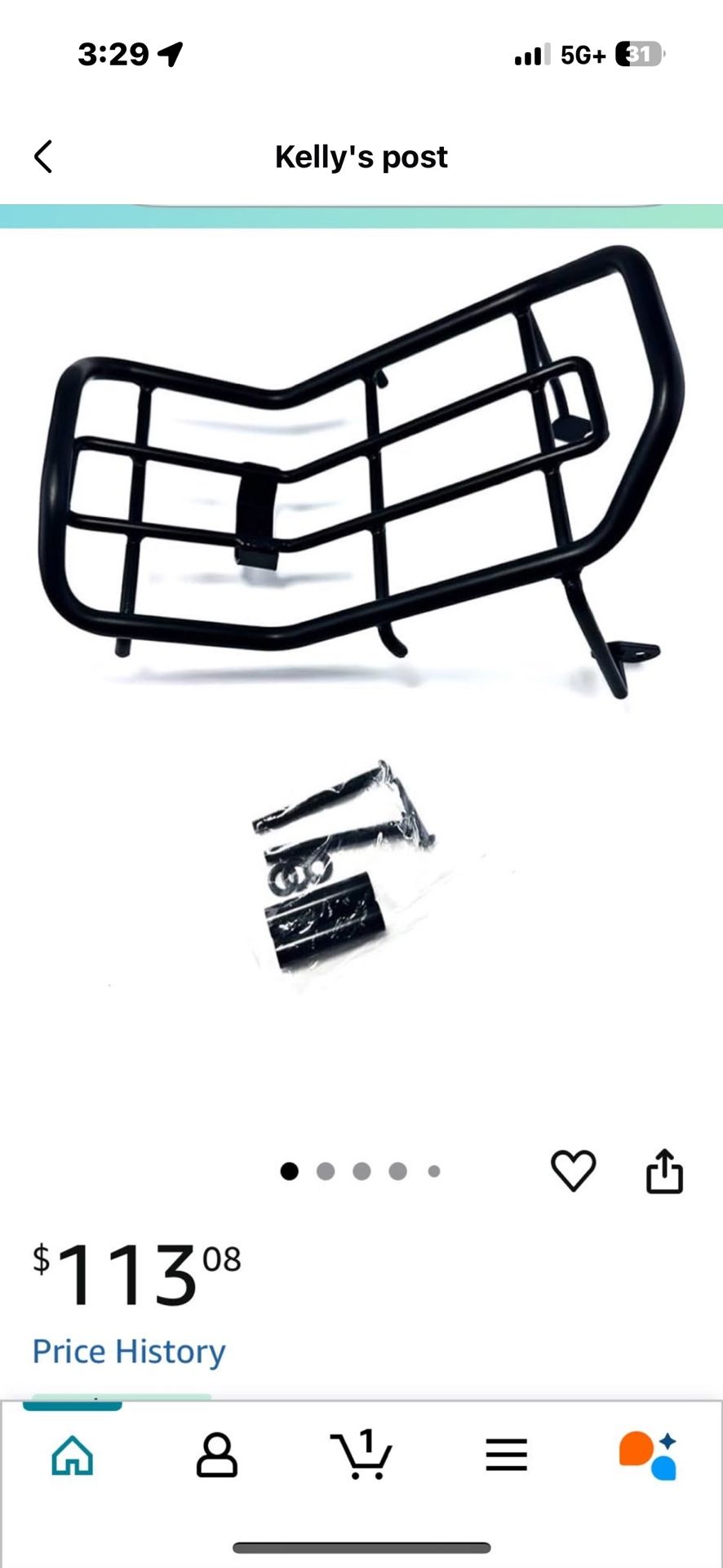 Carrier front seat, cargo rack