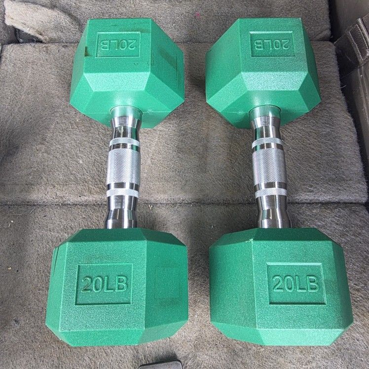2-20 Rubber Hex Dumbbells