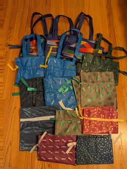 14 Colorful Reusable Tote/Gift  Bags