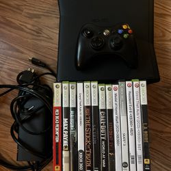 Xbox 360 With Controller And 13 Games
