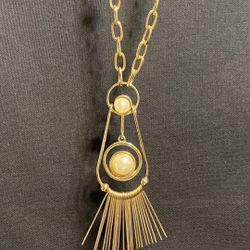 Graziano Signed Gold Toned Necklace W/Dangles