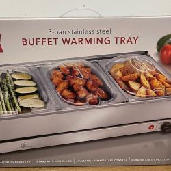 Parini 3 pan Stainless Steel Buffet Warming Tray I deliver