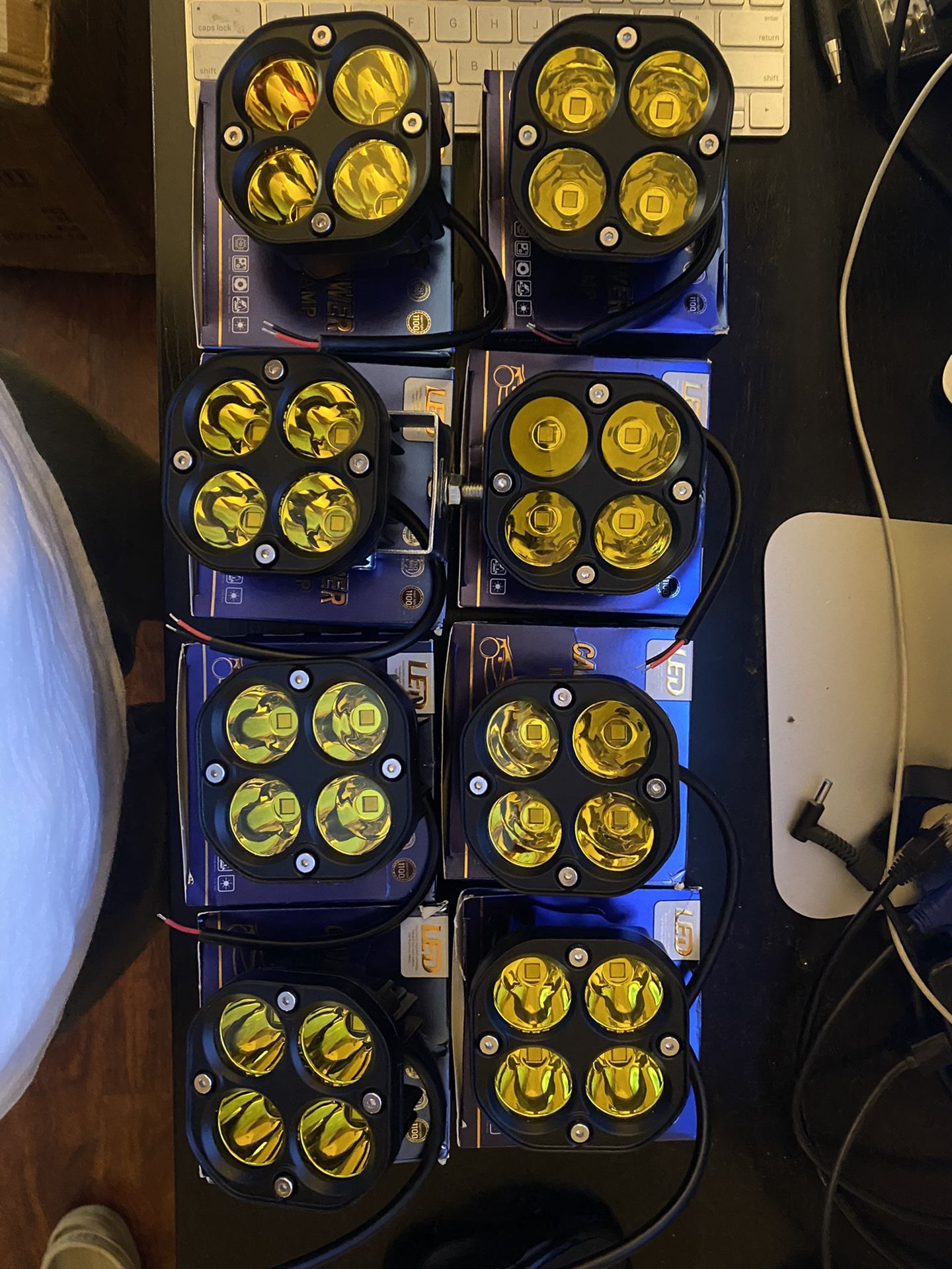 8 Amber Light Pods 3 Inch Off Road 