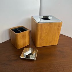 Simplehuman Tissue Dispensers Containers Bamboo  stainless steel Teak