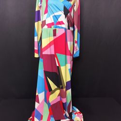 Women's Locryz Full Sleeved Digital Printed Maxi Dress (Size 2 XL)