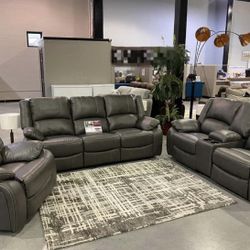 Calderwell Gray Reclining Living Room Set (sofa, Loveseat , Couch , Sectional Recliner Options 