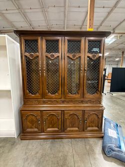 Drexel Touraine II Pecan French Country China Display Cabinet