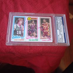 1980 Topps Cowens/Westphal/Smith PSA Auto 