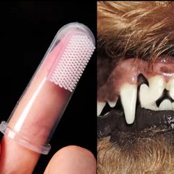 Herramienta de cepillo de silicona, pasta de dientes para perros, cepillo de dientes suave para dedos de mascotas, higiene Dental para malos de perros