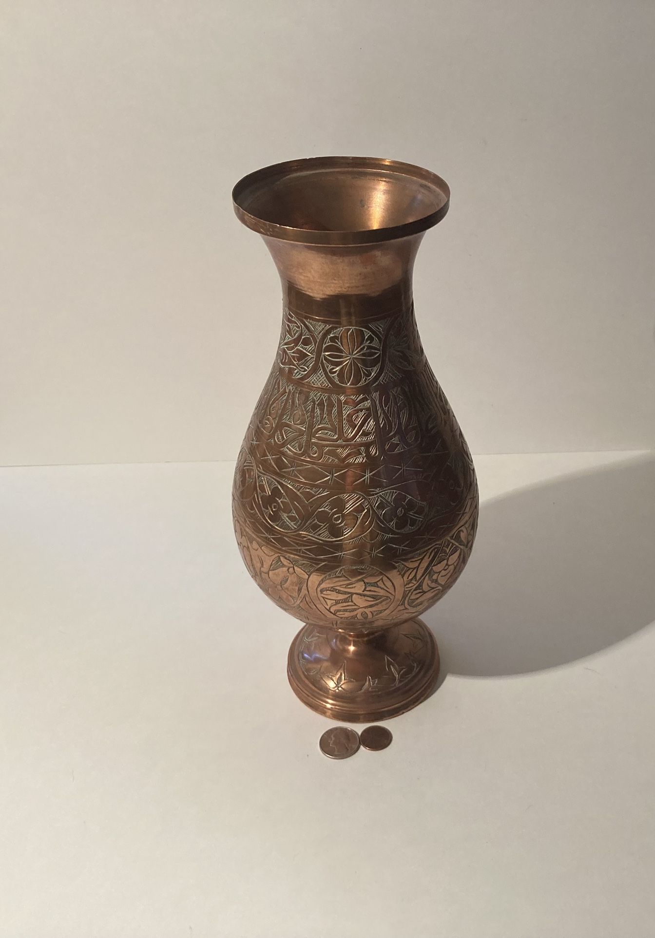 Vintage Big Brass Vase 13”