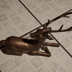 Heavy Brass Deer VINTAGE FIGURINE 