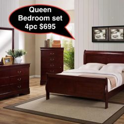 STORE CLOSING !!!! Solid Queen Bedroom Set ((( Available In Different Colors. )))