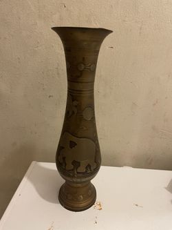 Brass Gold Yellow Flower Vase