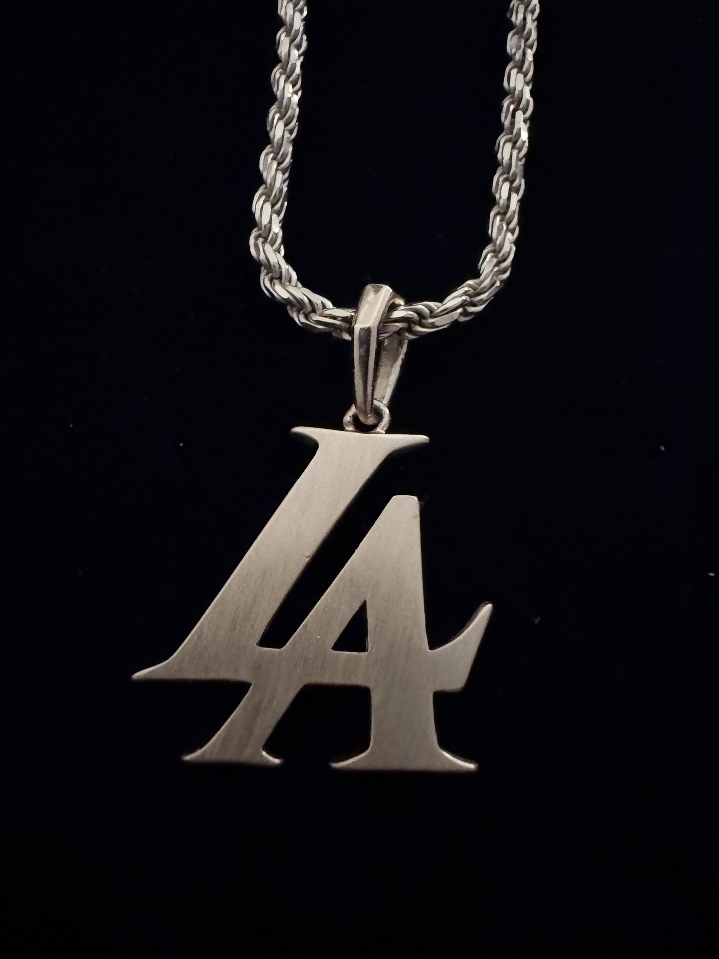 14K Gold Rope Chain with LA Pendant 3mm thick