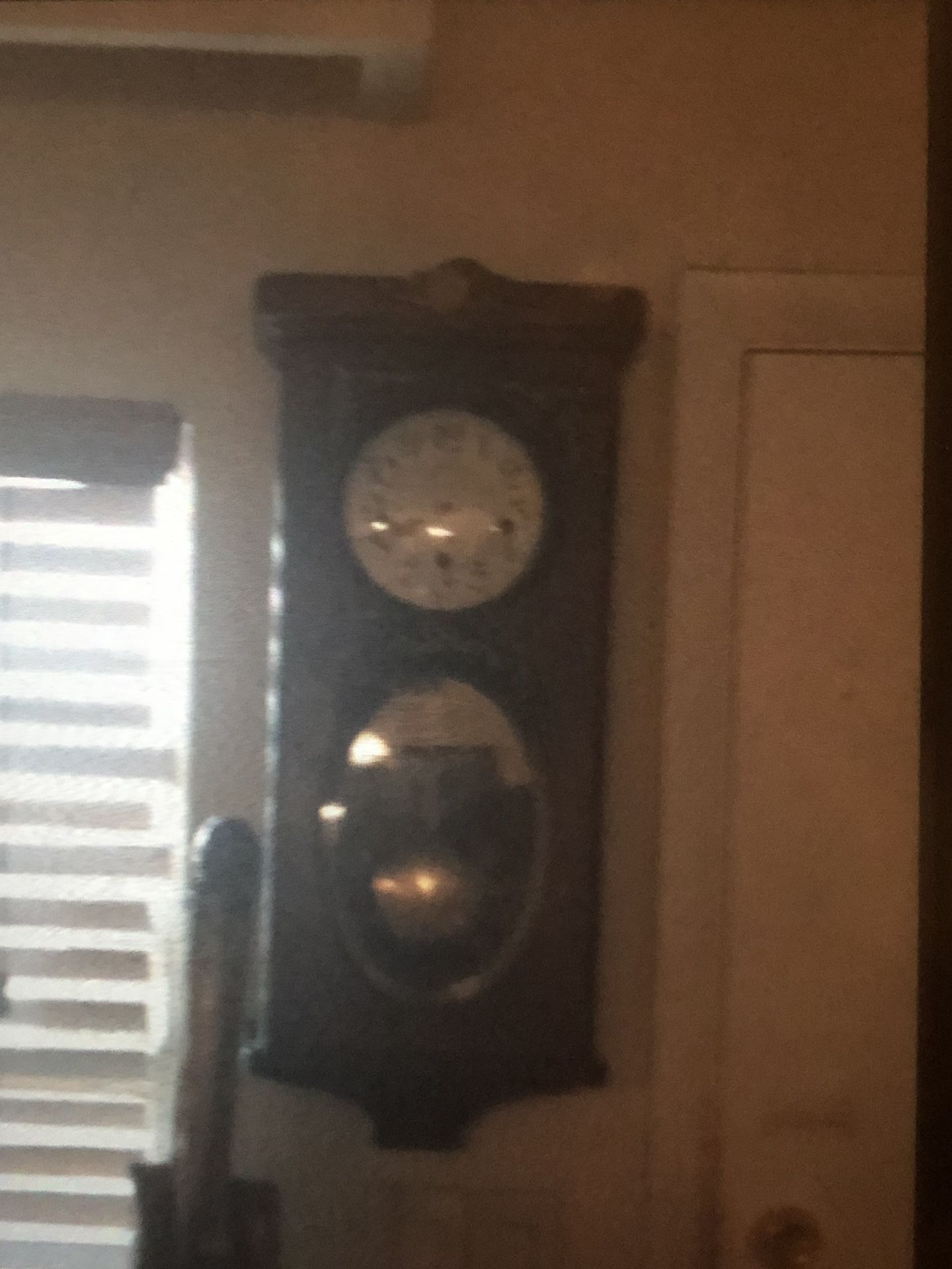 Antique German Wall Clock/Very Old/Three Key Mechanism/Broken Cabinet