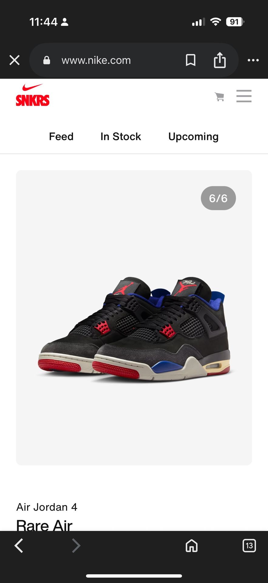 New Nike Air Jordan 4 Retro Rare Air Mens 10