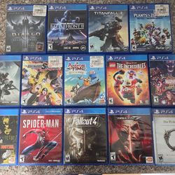 14 PS4 Game Bundle - Spider-Man, Fallout 4, Tekken 7 & More