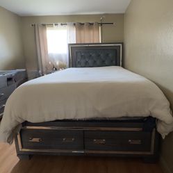 Grey Queen Bed 