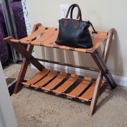 Luggage Rack | Suitcase Stand | Hearth & Hand | Terracotta Orange