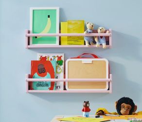 Ikea Flisat Wall Bookshelf $10 ea - pink and green