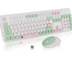 FD 2.4GHz Wireless Keyboard and Mouse Set with Switch Button - Full-Size Keyboard