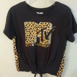 MTV Large Tshirt Top Cheetah Animal Print