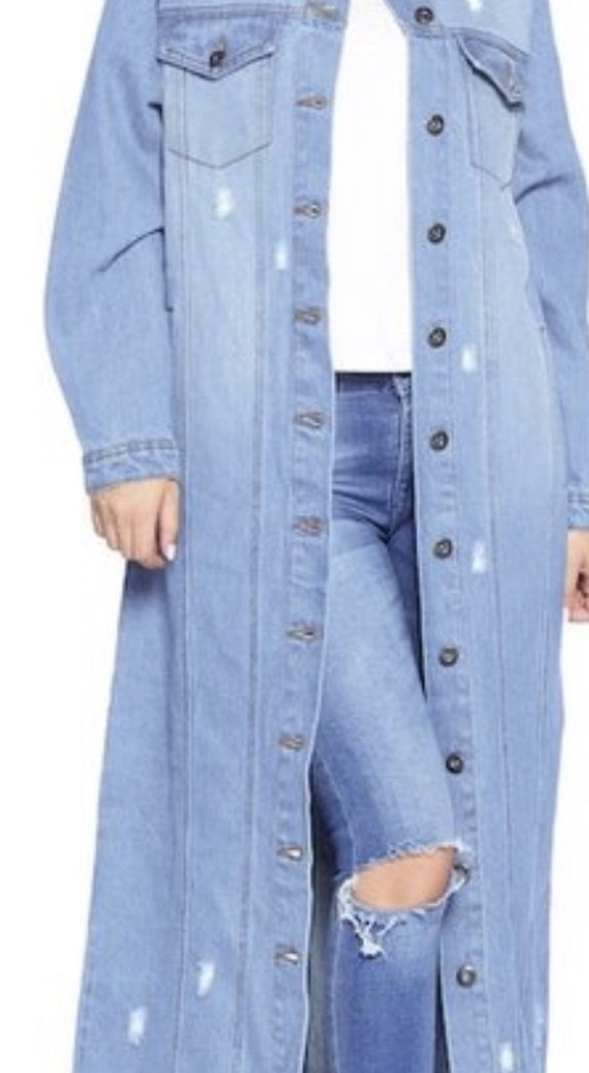 Long Jean Jacket Small