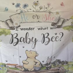 Winnie The Pooh gender reveal banner