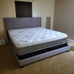 NEW KING PLUSH PILLOW TOP MATTRESS. Bed frame is not available. Take it home same day 👍