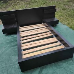 Ikea MALM Twin Bed With End Tables
