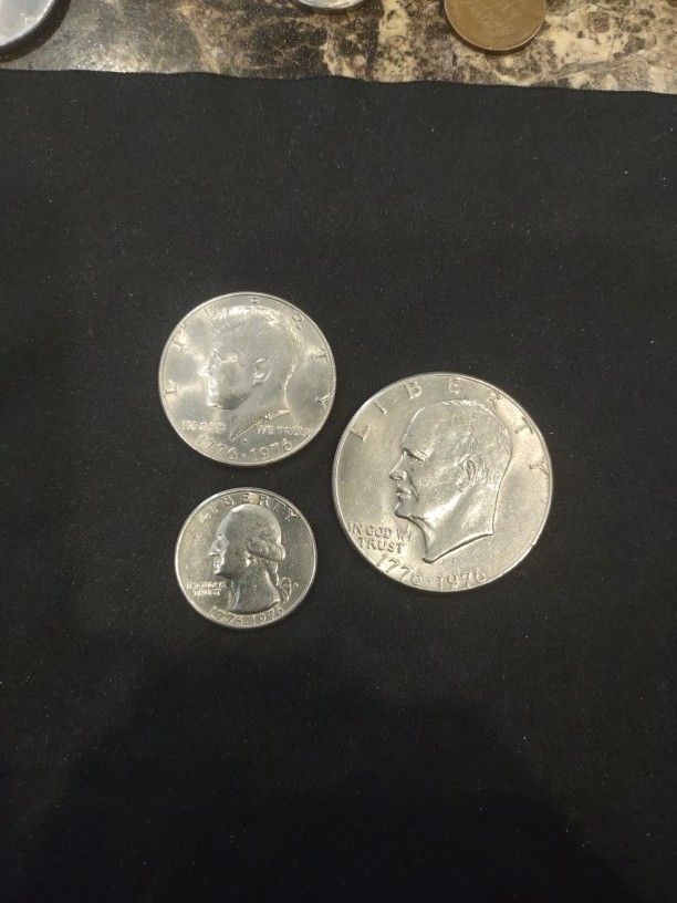 Bicentennial Coins Dollar Half And Quarter