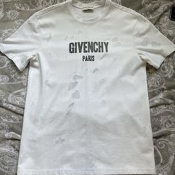 Givenchy Destroyed White Tee Size Medium