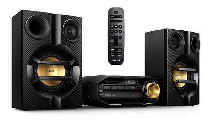 Sealed Box - Philips FX10 Bluetooth Stereo System for Home with CD Player , MP3, USB, FM Radio, Bass Reflex Speaker, 230 W, Remote Control Included