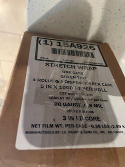 5 inch stretch film with tool 1000 feet 80 gaugelong