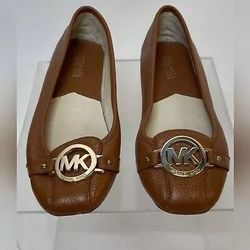 Michael Kors MK leather Women's Brown Ballet Flats - Size 8.5M