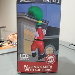 8 FOOT FALLING SANTA CLAUSE WITH GIFT BAG (MERCEDES)