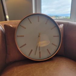 Crate And Barrel Wall Clock Rose Gold 14"