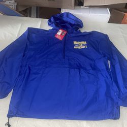 Nwt Madonna University Champion Jacket Mens Large Windbreaker Lightweight Blue