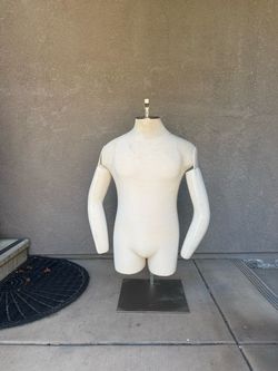 Plus-Size Male Professional Tailor Dress Form w/ Overhead Stand & Arms