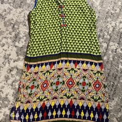 Pahuja NEW Vibrant Ethnic Hippie Cotton Sleeveless Dress