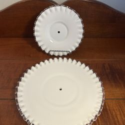 Vintage Fenton Silvercrest For Parts - Tidbit Tray 8.5” & 6.25”