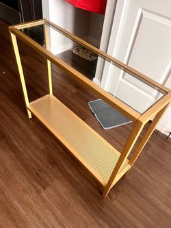 Gold Glass Console Modern Table in Good Condition (pickup Lakeline Mall Area)