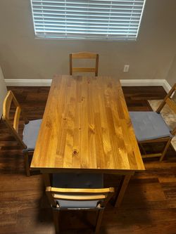 IKEA Wood Dining Table with 4 Chairs