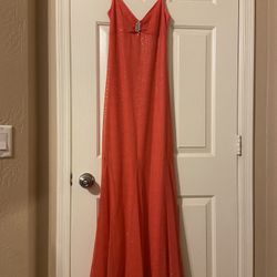 Floor Length Sparkly Pink Mermaid Style Dress. Size Women’s 4. 
