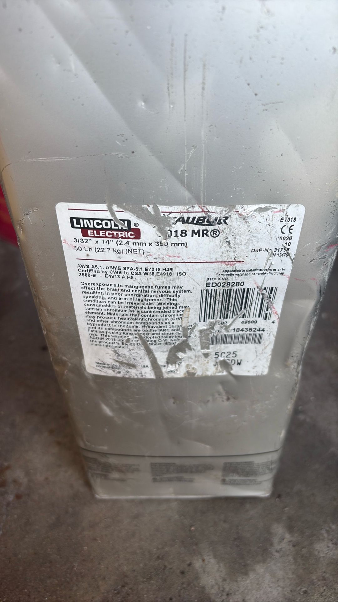 Lincoln Electric Excalibur 7018 MR Welding Rods – 3/32” – 50 lb