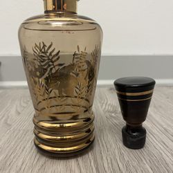 Vintage Glass Lake Themed Decanter