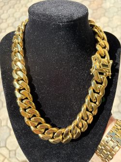 Miami Cuban Choker Chain 18” 20mm Open Box Clasp